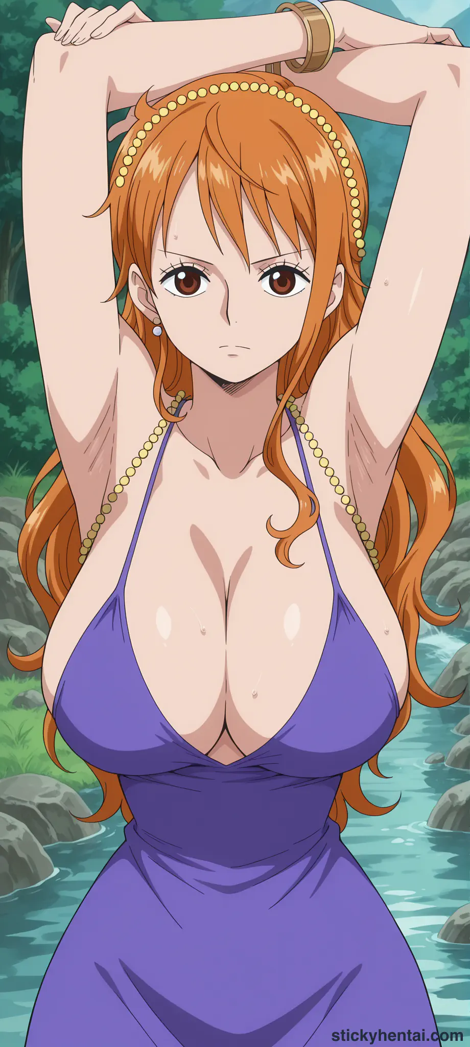 Nami Sexy pose wearing Zou outfit part 2 #16