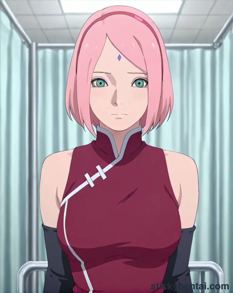 Looking at close up asshole of Sakura Haruno