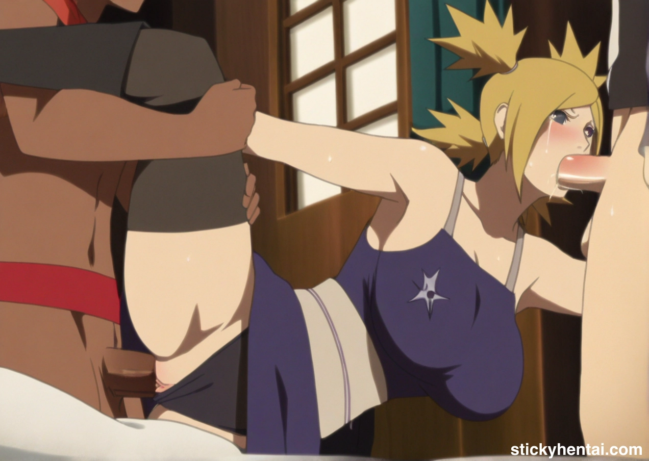 Temari and 2 men standing rough sex #19