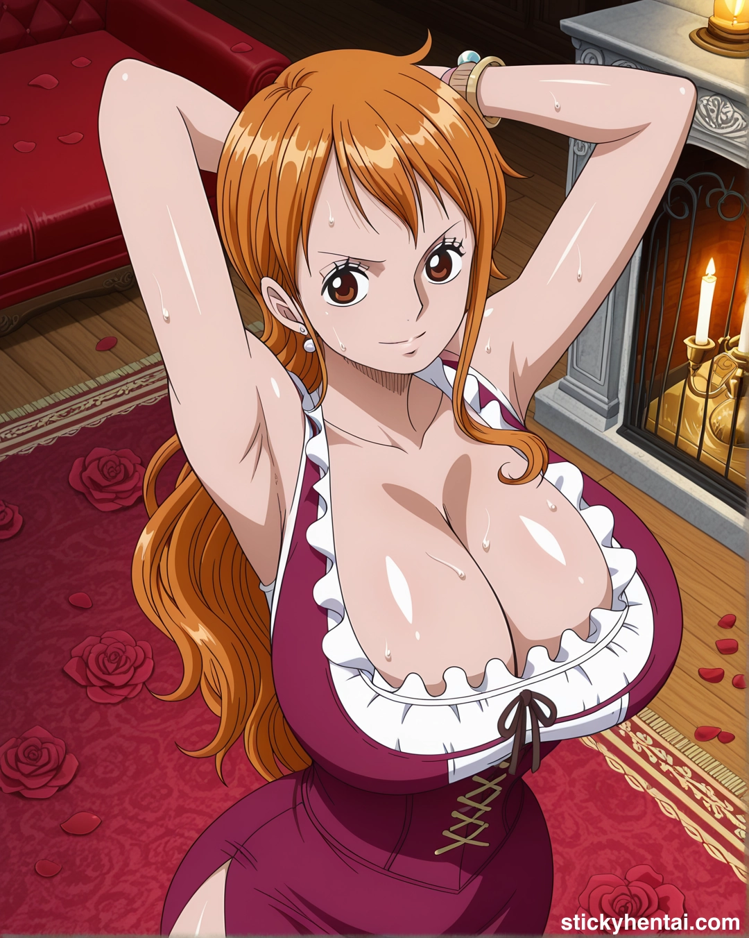 Nami looks gorgeous in her red dress #nami_00218_-wm.webp