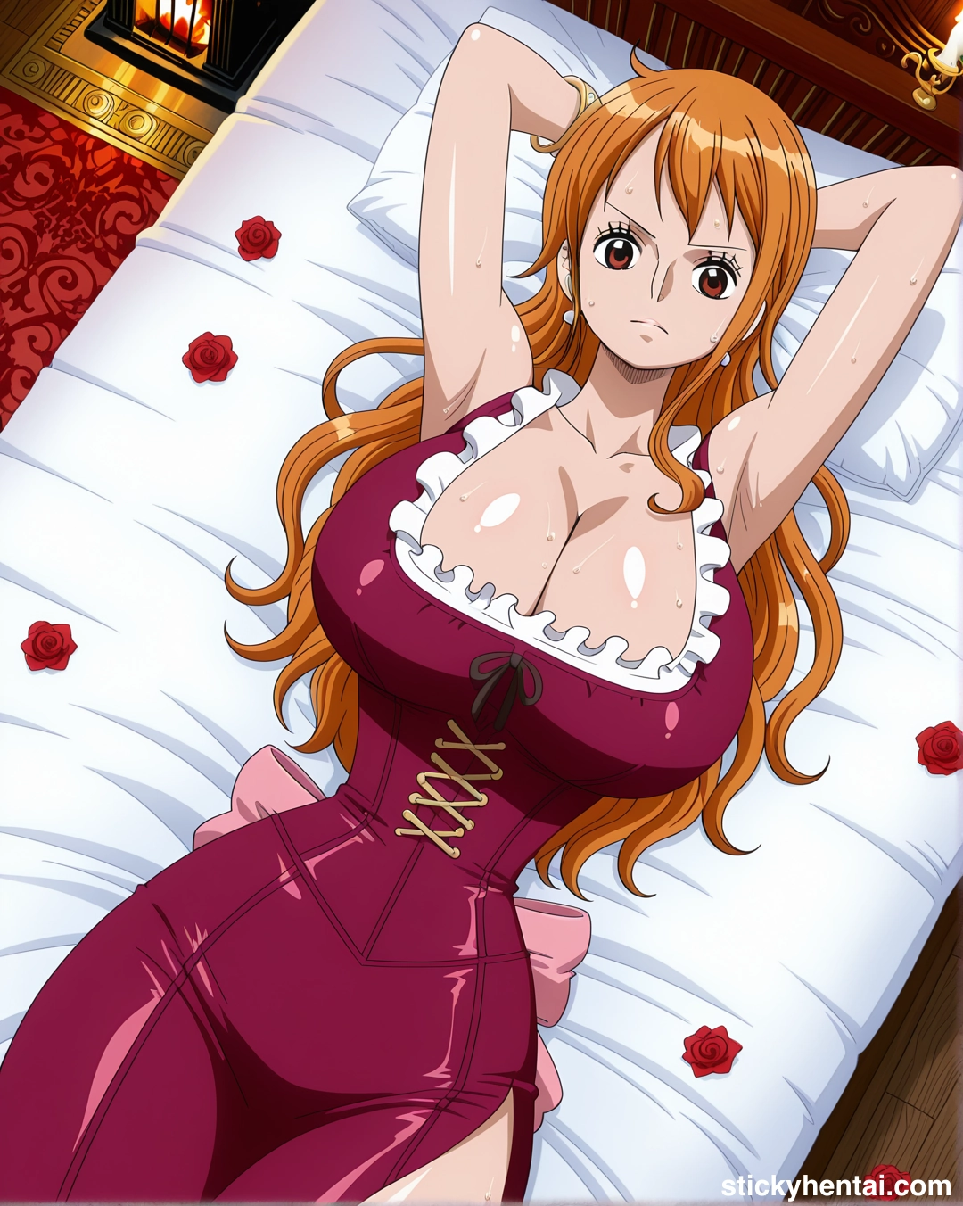 Nami looks gorgeous in her red dress #nami_00220_-wm.webp