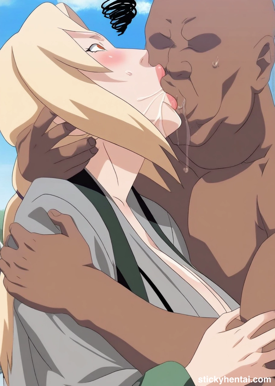 A Salivating Deep Kiss of Tsunade Senju and Old Men