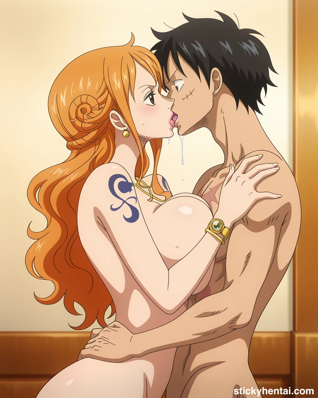 Luffy and Nami passionate kiss #nami-kiss-nami-22.webp