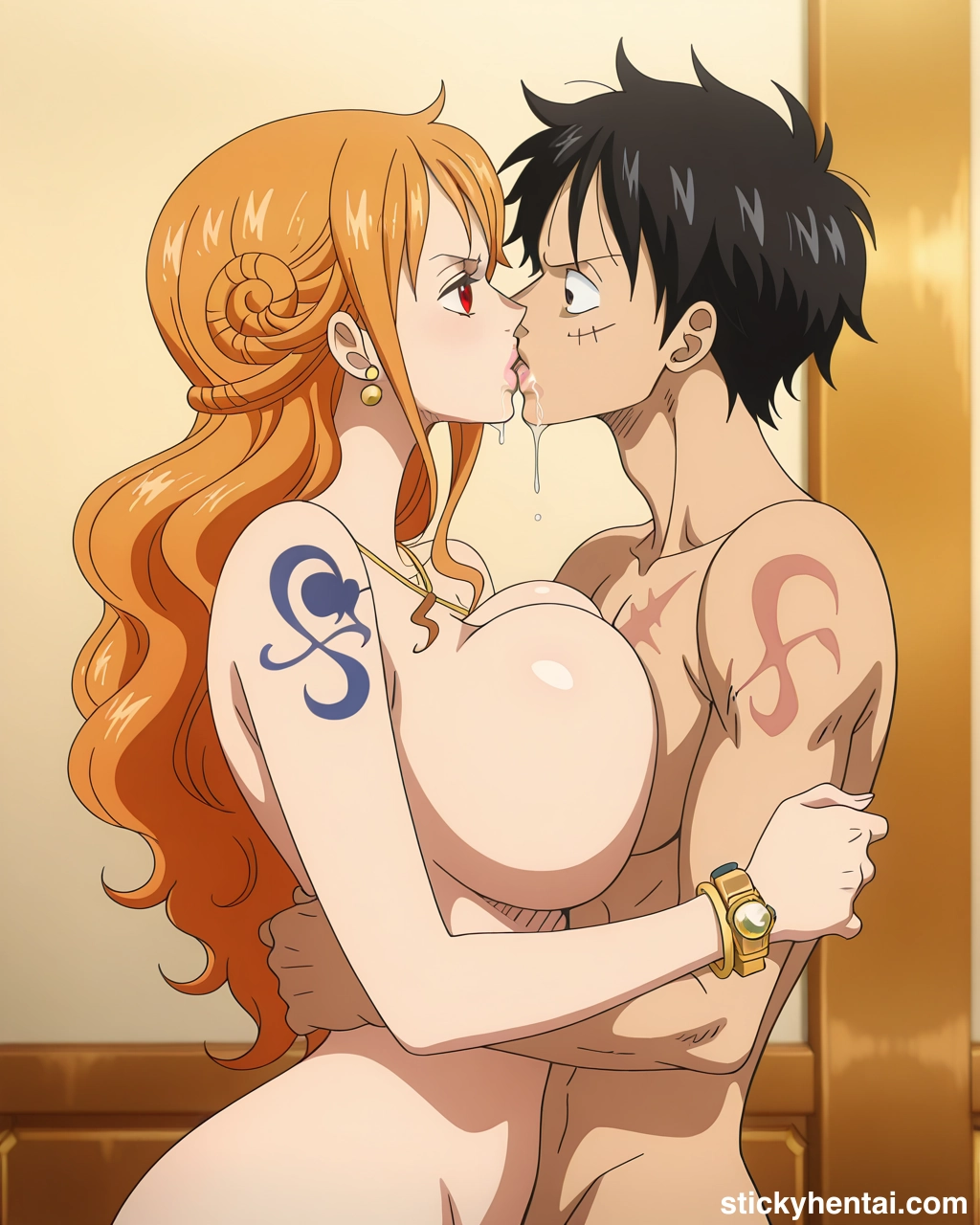 Luffy and Nami passionate kiss #nami-kiss-nami-41.webp