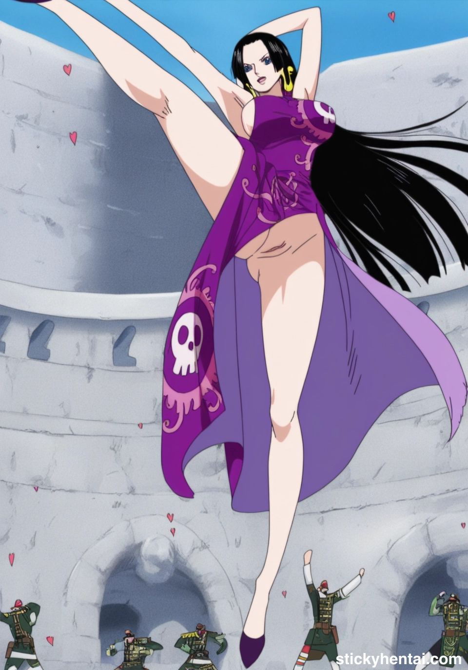 Boa Hancock doing her iconic kicking during The Marineford Arc #boa-hancock-high-kick-pose-iconic-kick-19.webp