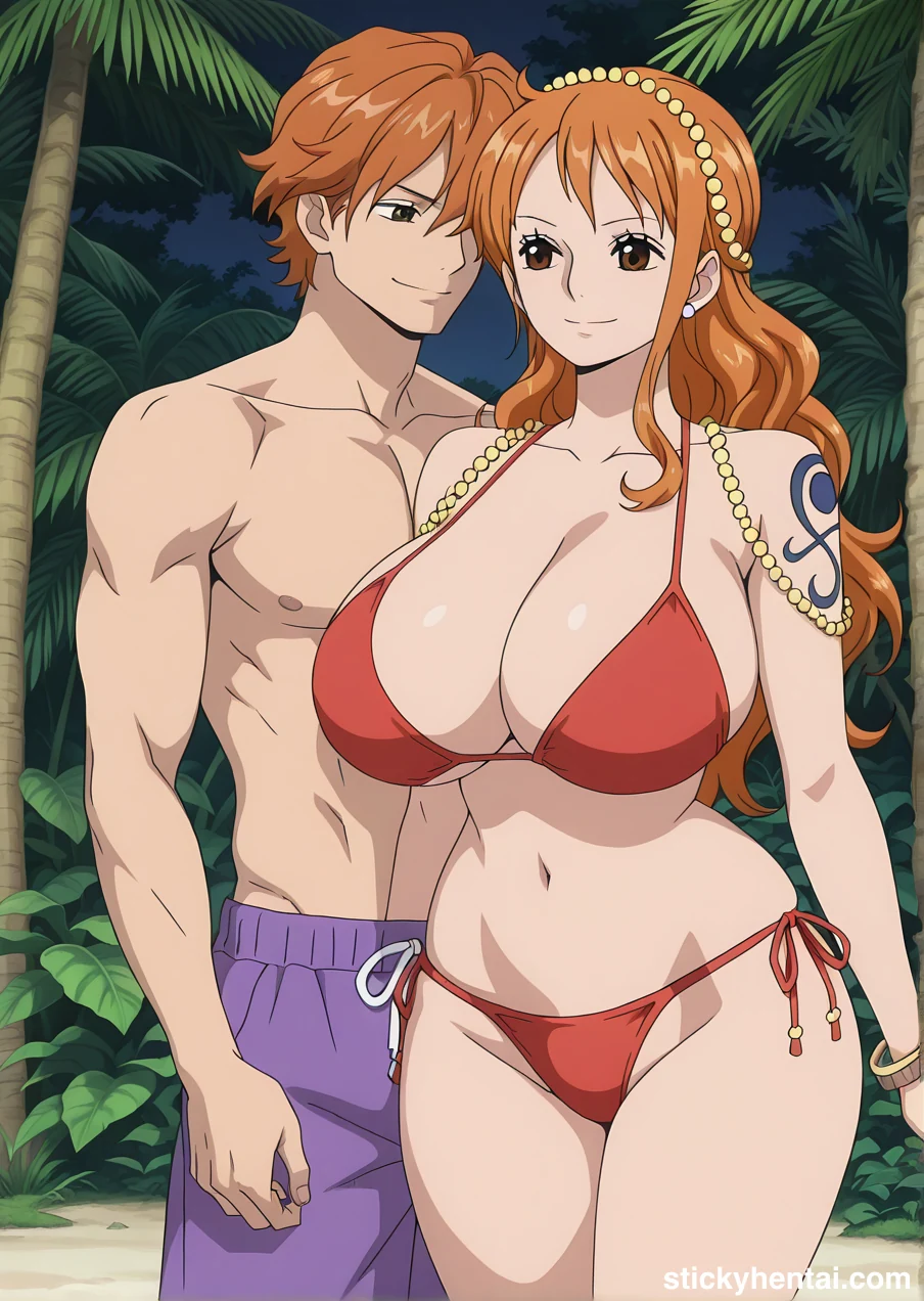 Nami on Beach Happy Photoshoots with some boys #nami-on-beach-14.webp
