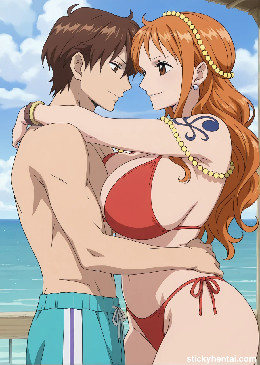 Nami on Beach Happy Photoshoots with some boys #nami-on-beach-19.webp