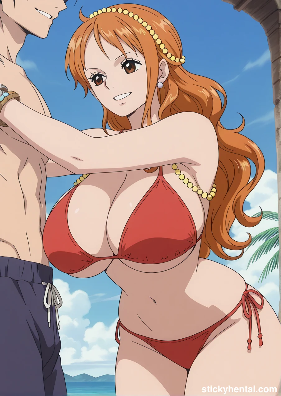 Nami on Beach Happy Photoshoots with some boys #nami-on-beach-20.webp