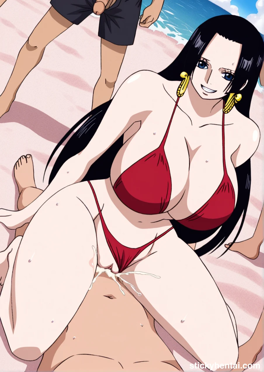 Boa Hancock on a Vacation - Riding Cock and Gangbang on Beach #boa-hancock-sex-on-beach-14.webp
