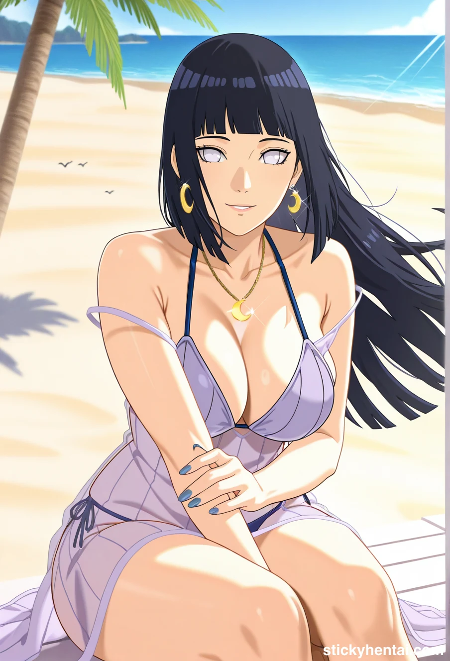 Hinata Hyuga Fan Made Images | Capturing Her Beauty on Beach #hinata-hyuga-beach-photo-16.webp
