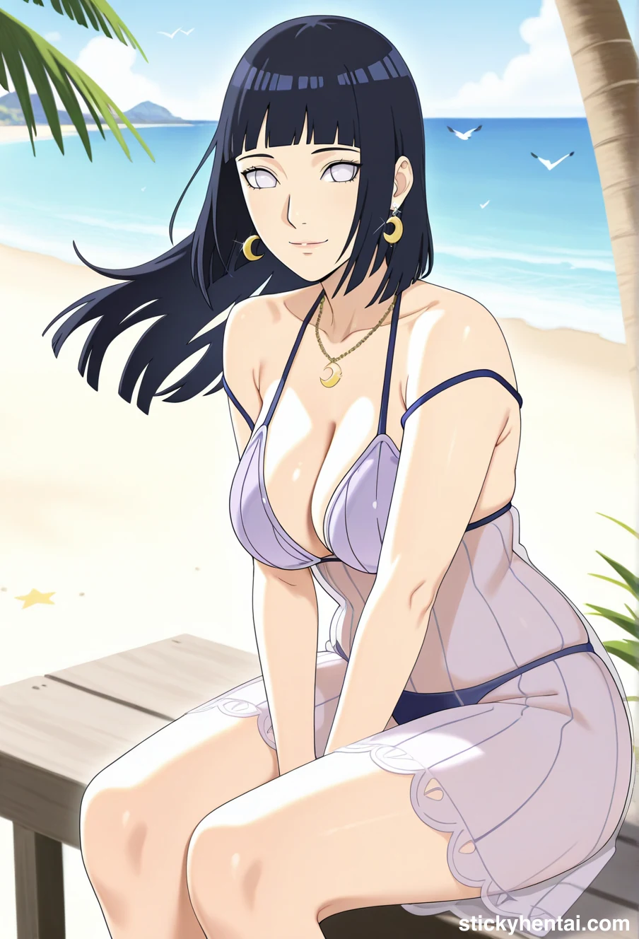 Hinata Hyuga Fan Made Images | Capturing Her Beauty on Beach #hinata-hyuga-beach-photo-19.webp
