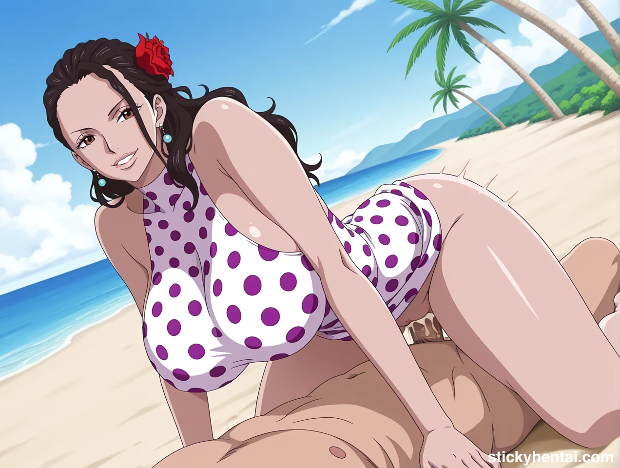 Viola x Men Gangbang on beach
