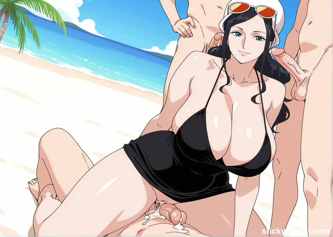 Nico Robin Gangbang on Beach during a business trip #nico-robin-hentai-25.webp