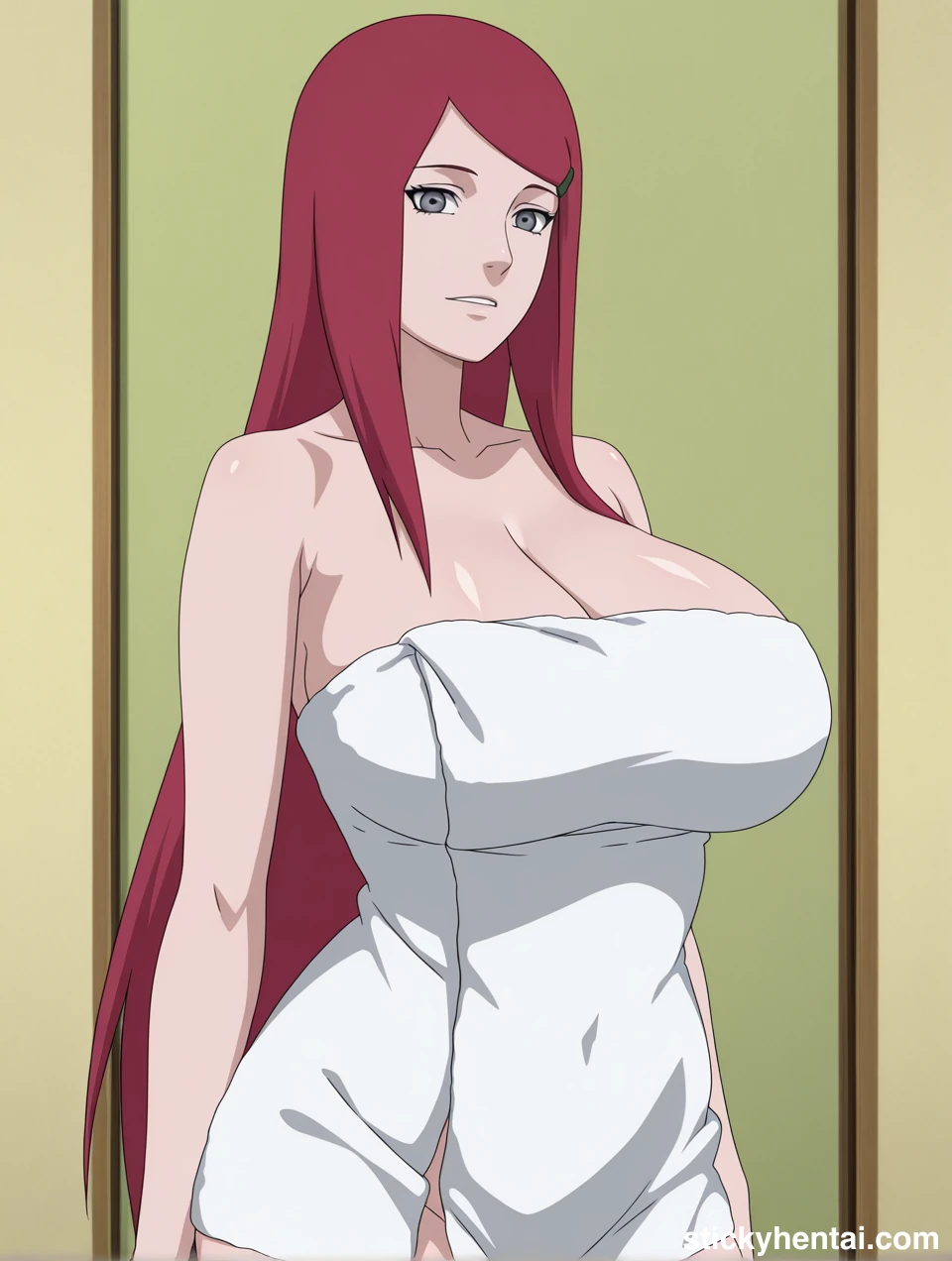 Kushina Uzumaki in white naked towel looks stunning #kushina-uzumaki-towel-hentai-2.webp