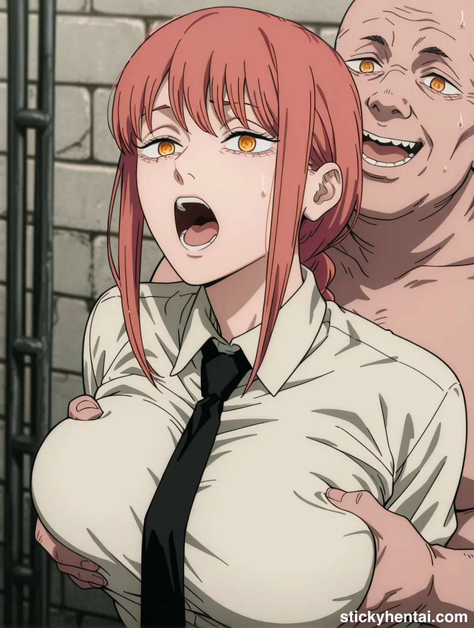 Clothed Big Breasts Fondling with Makima #makima-breast-grabbing-hentai-42.webp