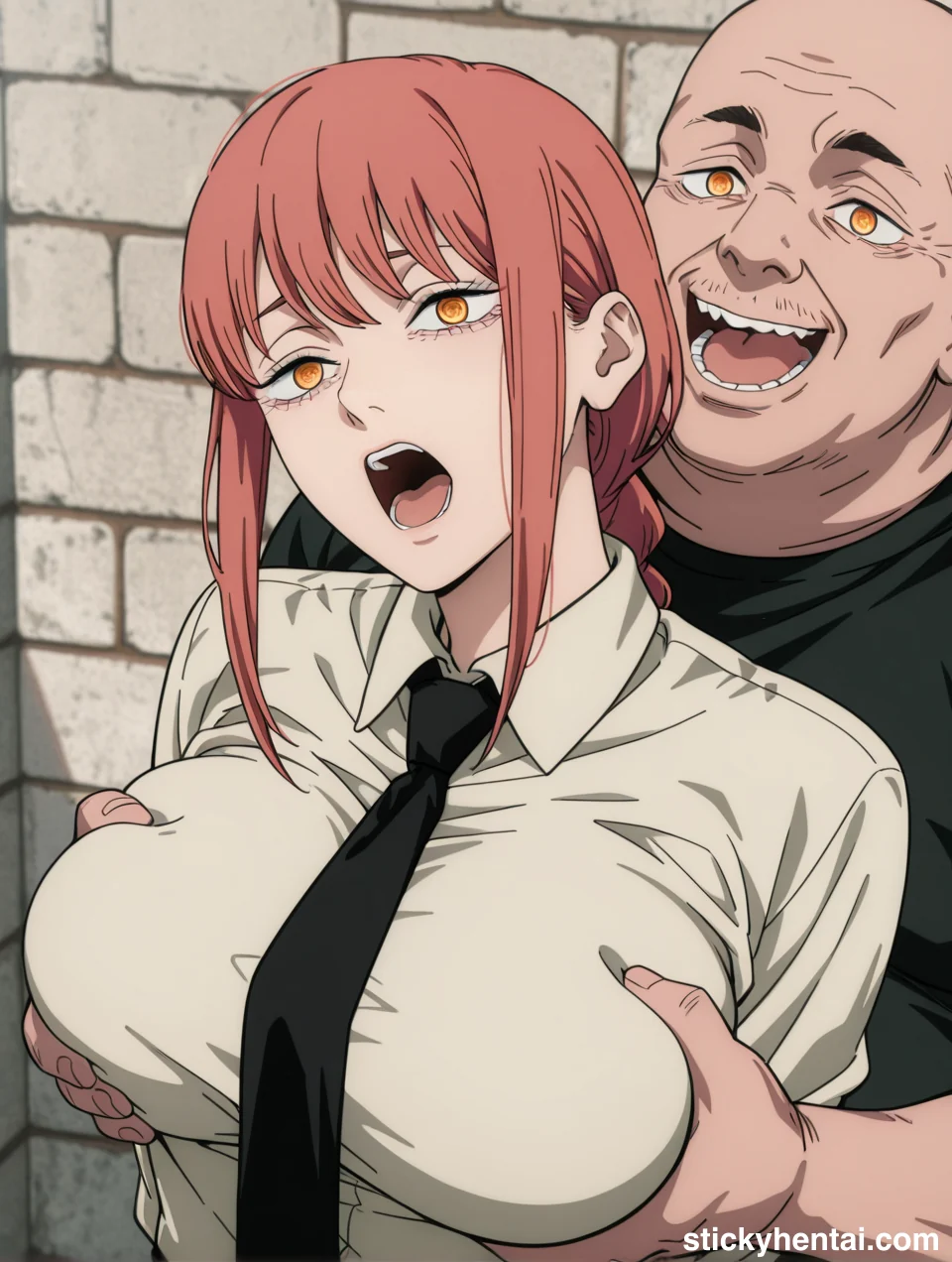 Clothed Big Breasts Fondling with Makima #makima-breast-grabbing-hentai-38.webp