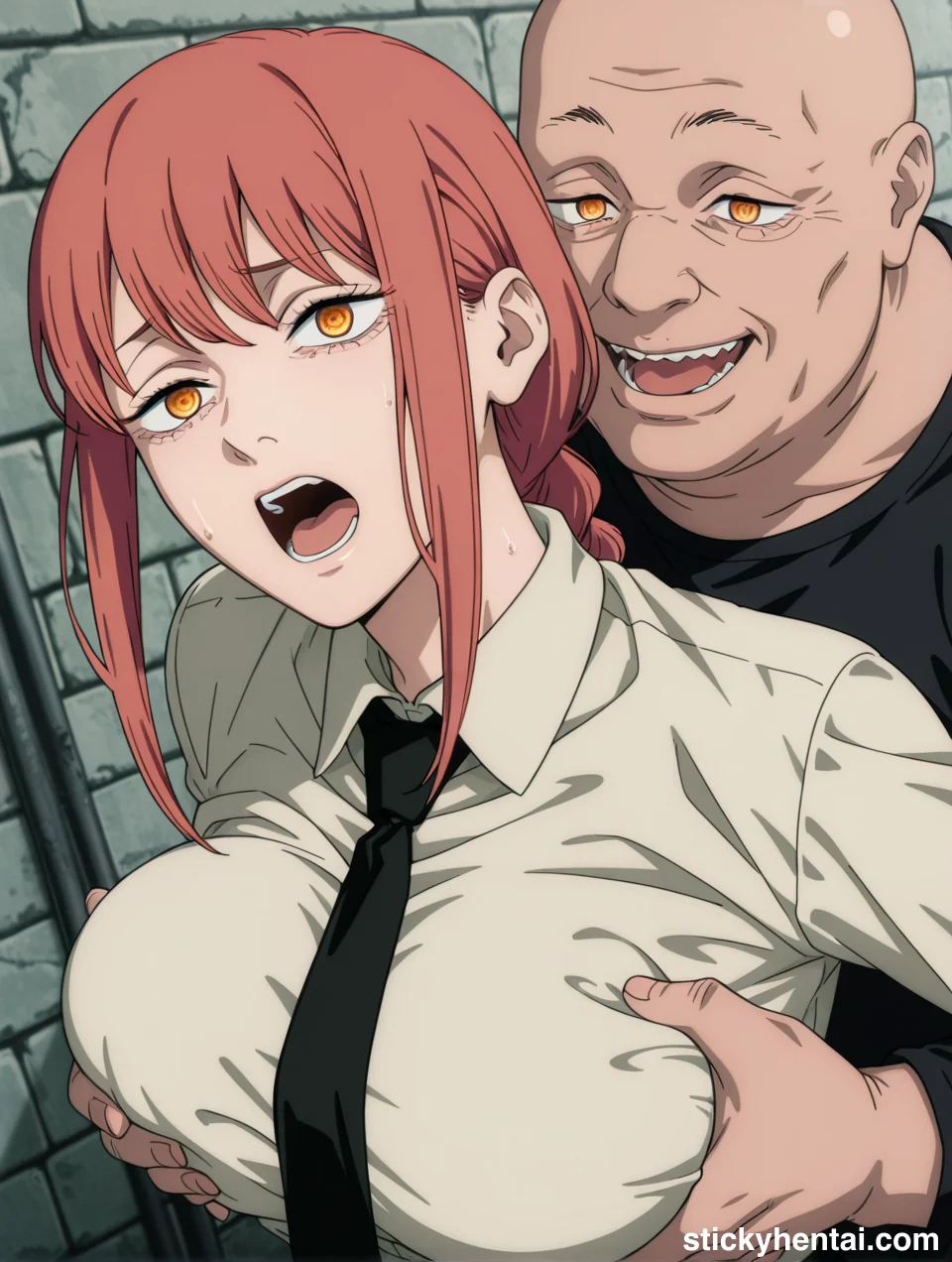 Clothed Big Breasts Fondling with Makima #makima-breast-grabbing-hentai-34.webp