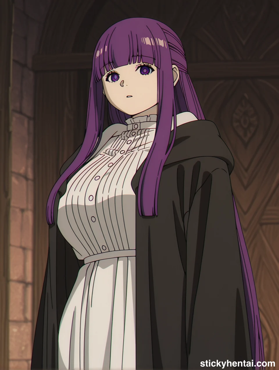 Fern grabbing her own boobs AI generated images #fern-frieren-hentai-25.webp