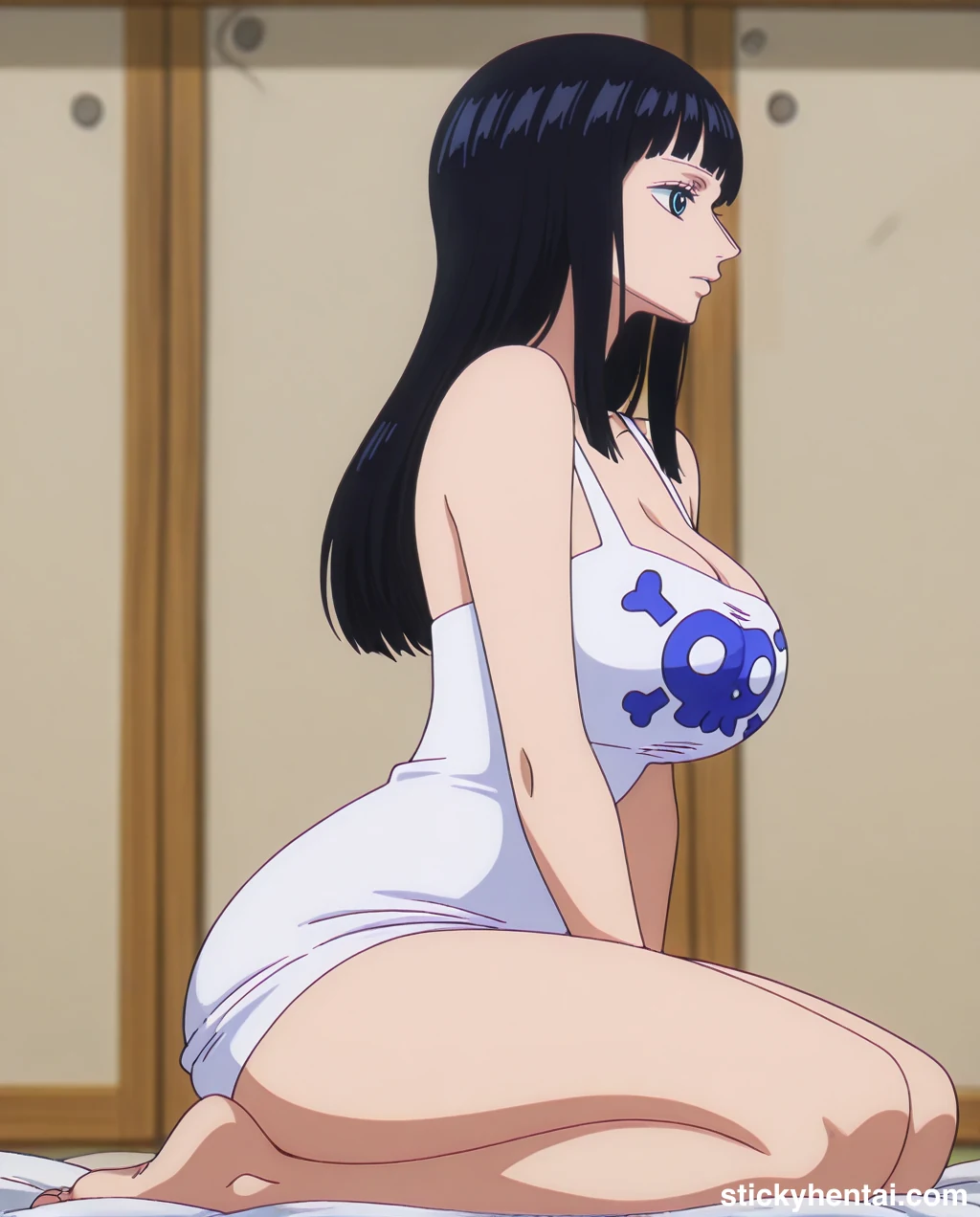 Nico Robin with her new haircut seiza sitting side profile  - Elbaph Arc ( Elbaf ) #nico-robin-elbaph-hentai-12.webp