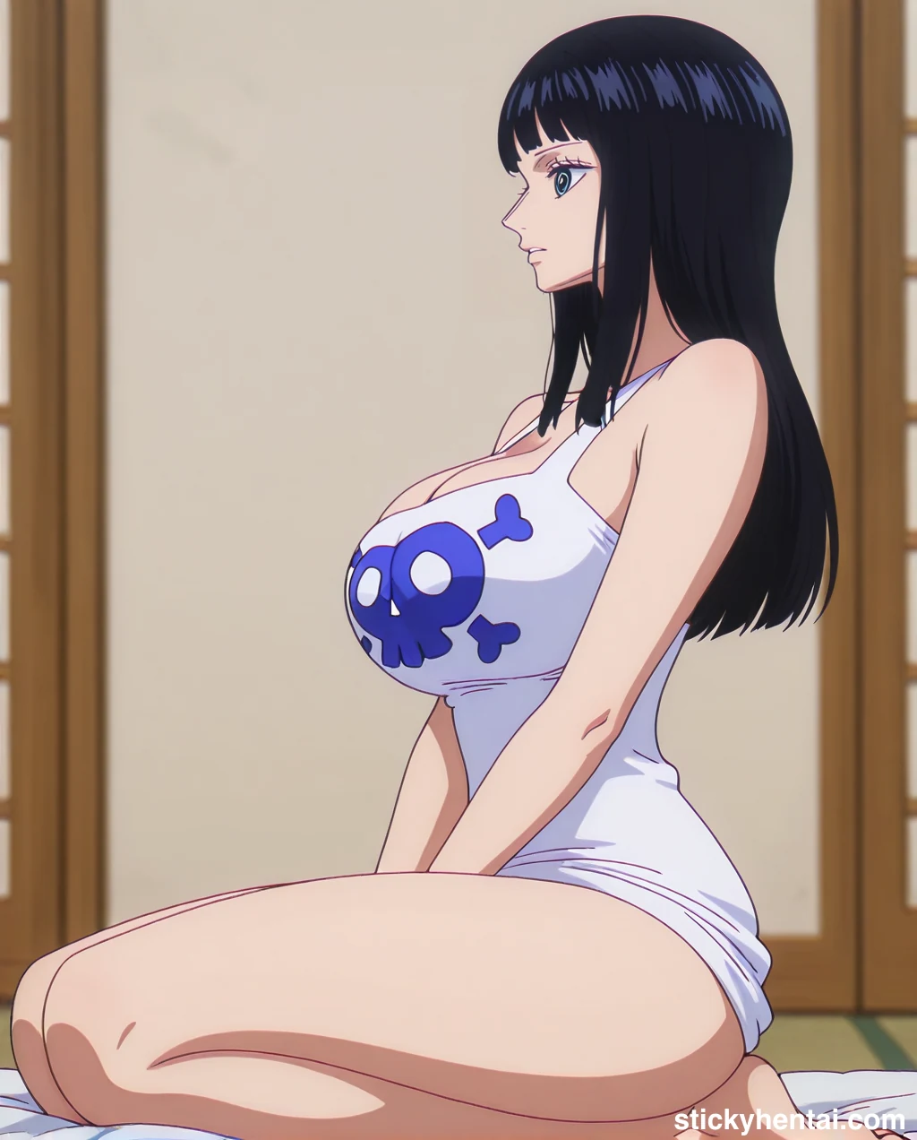 Nico Robin with her new haircut seiza sitting side profile  - Elbaph Arc ( Elbaf ) #nico-robin-elbaph-hentai-14.webp