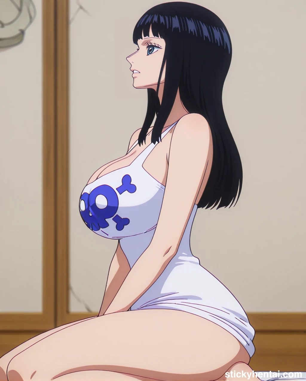 Nico Robin with her new haircut seiza sitting side profile  - Elbaph Arc ( Elbaf ) #nico-robin-elbaph-hentai-15.webp