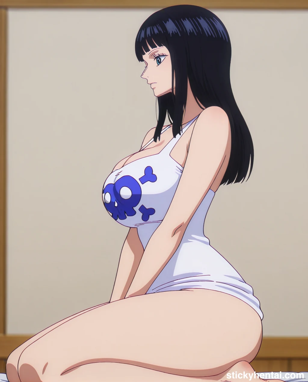 Nico Robin with her new haircut seiza sitting side profile  - Elbaph Arc ( Elbaf ) #nico-robin-elbaph-hentai-16.webp