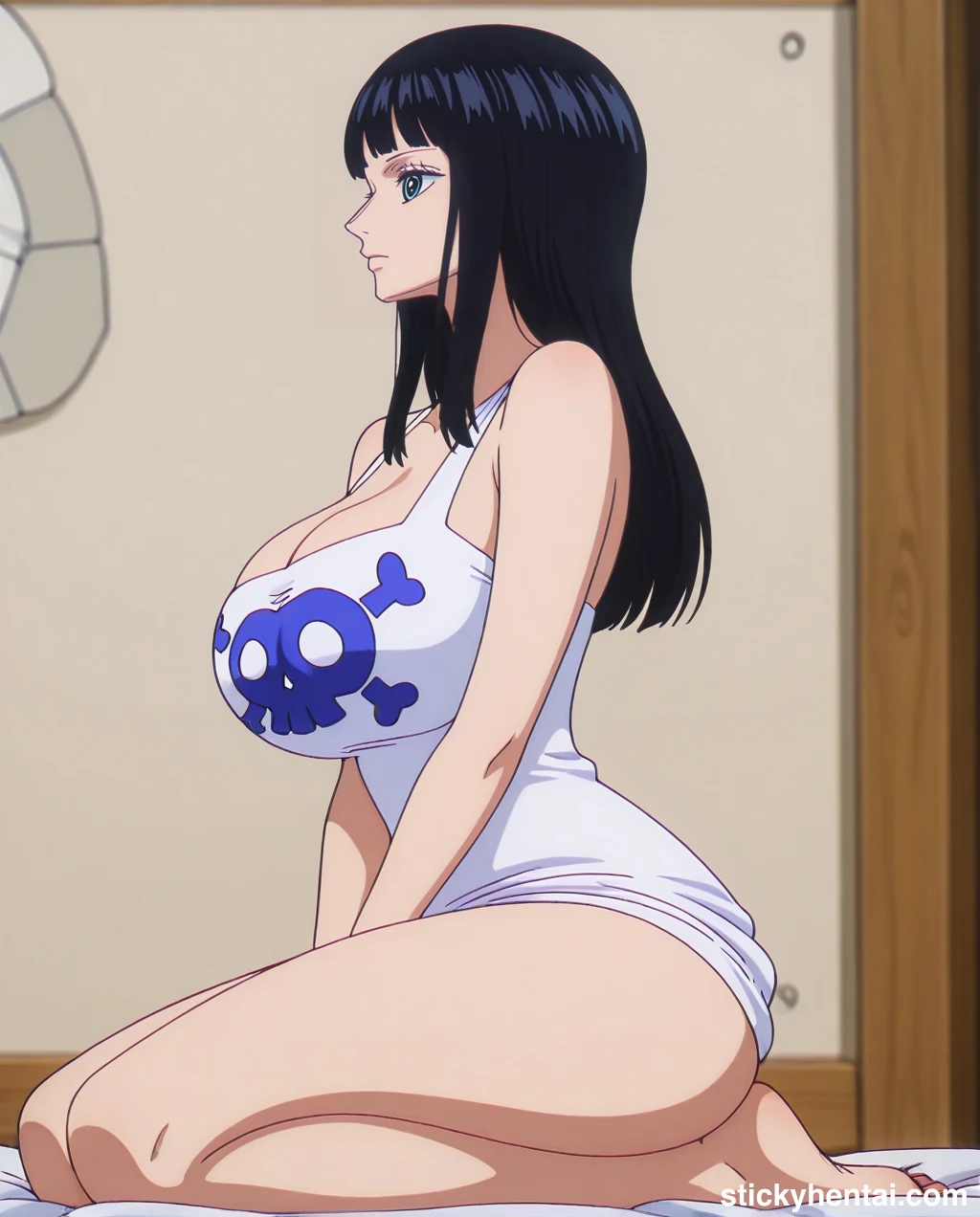 Nico Robin with her new haircut seiza sitting side profile  - Elbaph Arc ( Elbaf ) #nico-robin-elbaph-hentai-17.webp