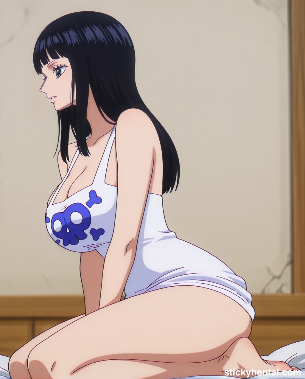 Nico Robin with her new haircut seiza sitting side profile  - Elbaph Arc ( Elbaf ) #nico-robin-elbaph-hentai-18.webp