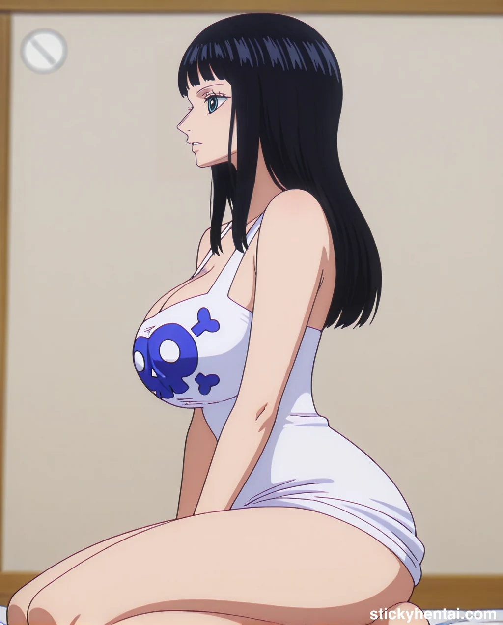 Nico Robin with her new haircut seiza sitting side profile  - Elbaph Arc ( Elbaf ) #nico-robin-elbaph-hentai-20.webp