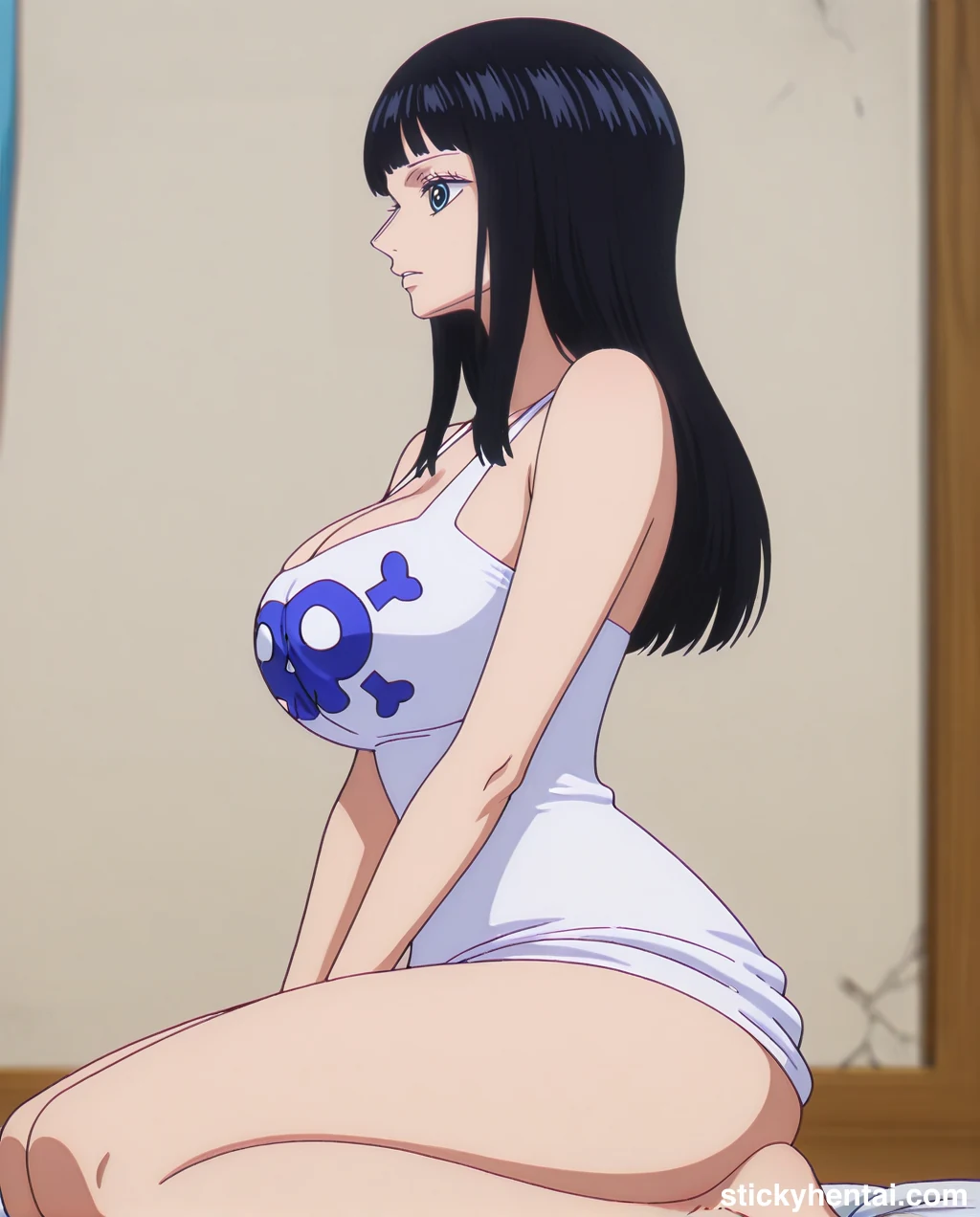 Nico Robin with her new haircut seiza sitting side profile  - Elbaph Arc ( Elbaf ) #nico-robin-elbaph-hentai-22.webp
