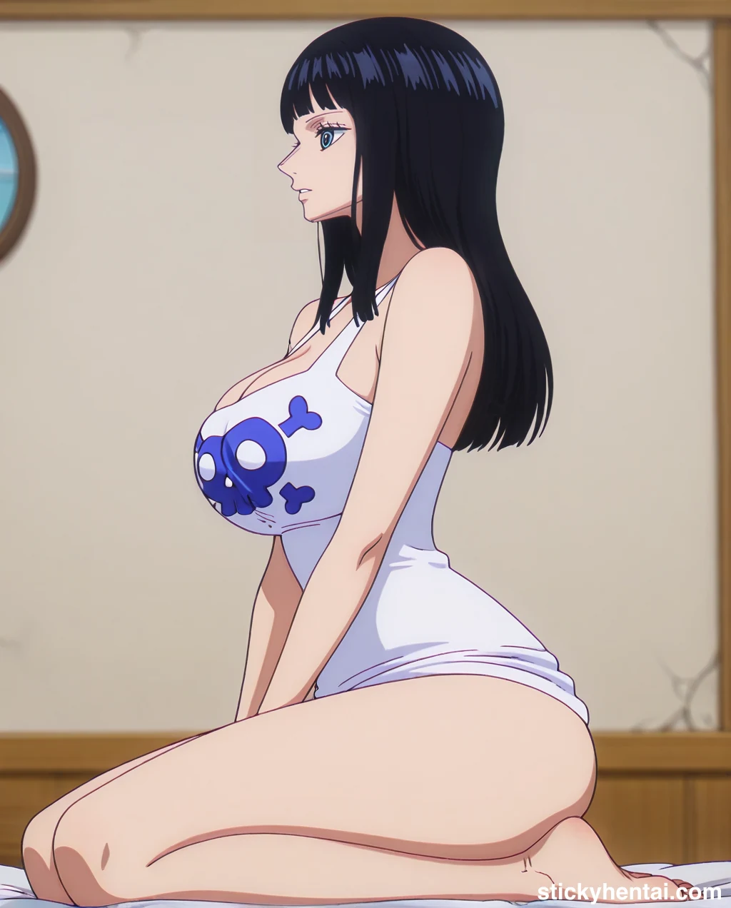 Nico Robin with her new haircut seiza sitting side profile  - Elbaph Arc ( Elbaf ) #nico-robin-elbaph-hentai-24.webp