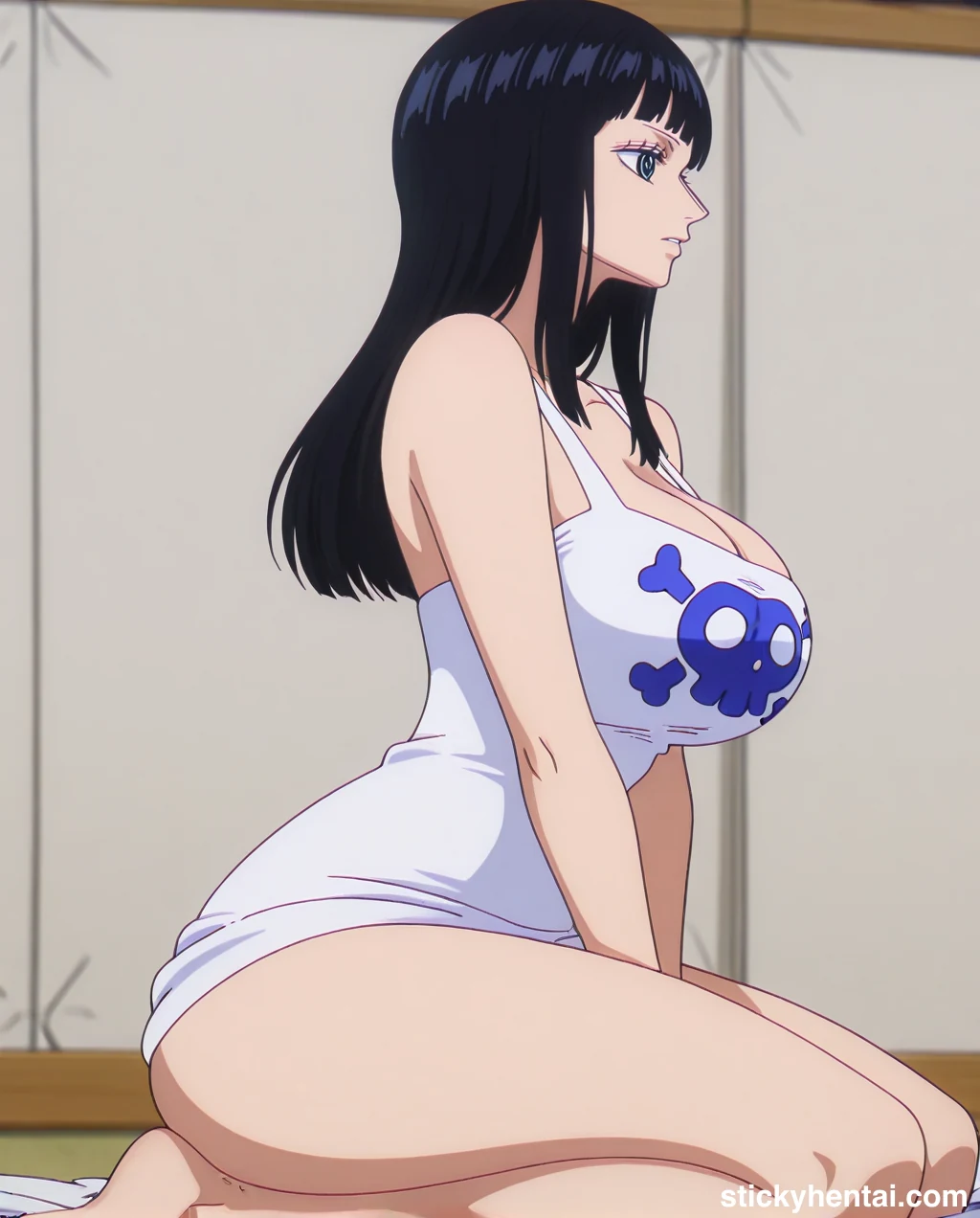 Nico Robin with her new haircut seiza sitting side profile  - Elbaph Arc ( Elbaf ) #nico-robin-elbaph-hentai-25.webp