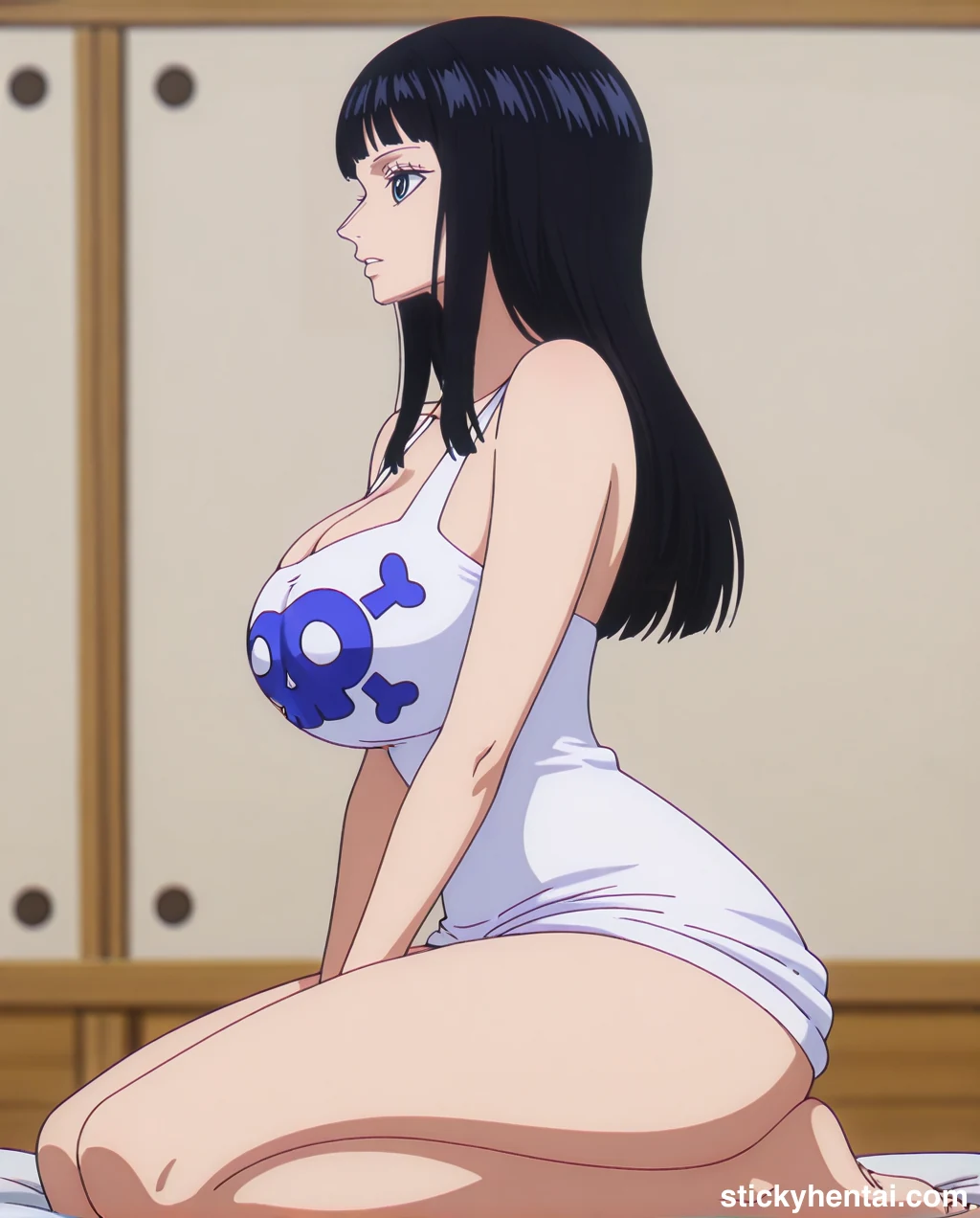 Nico Robin with her new haircut seiza sitting side profile  - Elbaph Arc ( Elbaf ) #nico-robin-elbaph-hentai-27.webp