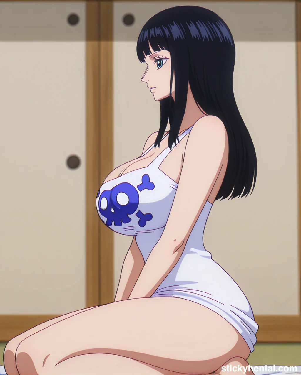 Nico Robin with her new haircut seiza sitting side profile  - Elbaph Arc ( Elbaf ) #nico-robin-elbaph-hentai-28.webp