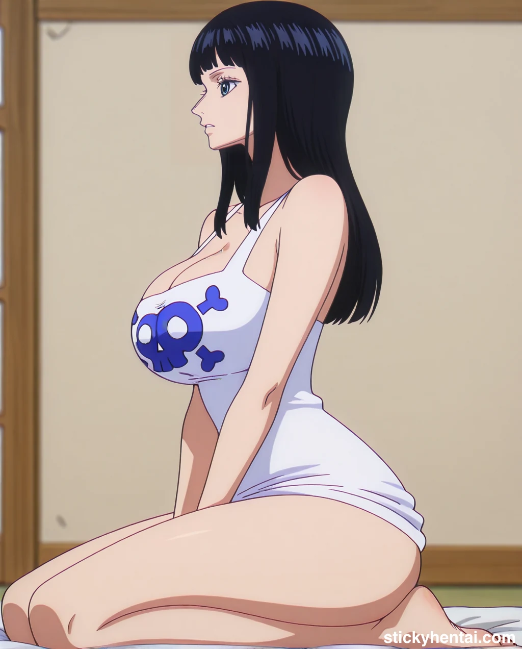 Nico Robin with her new haircut seiza sitting side profile  - Elbaph Arc ( Elbaf ) #nico-robin-elbaph-hentai-29.webp
