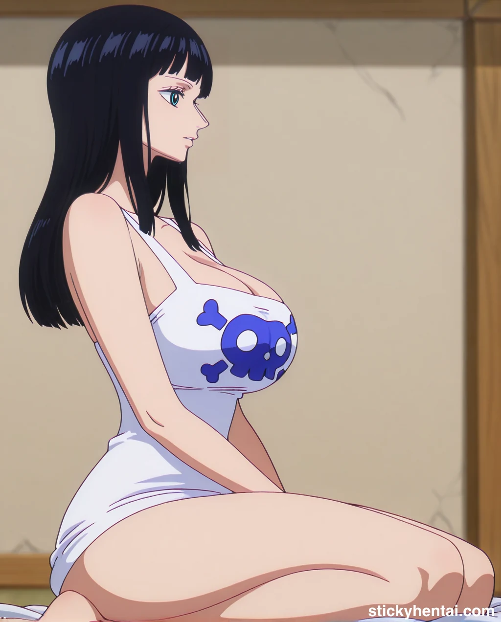 Nico Robin with her new haircut seiza sitting side profile  - Elbaph Arc ( Elbaf ) #nico-robin-elbaph-hentai-30.webp