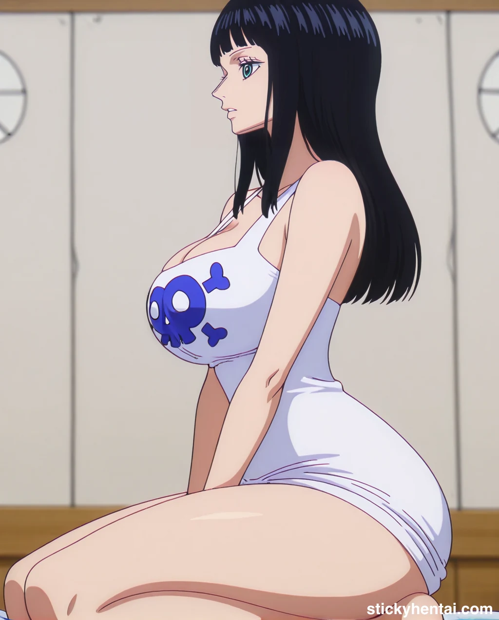 Nico Robin with her new haircut seiza sitting side profile  - Elbaph Arc ( Elbaf ) #nico-robin-elbaph-hentai-31.webp