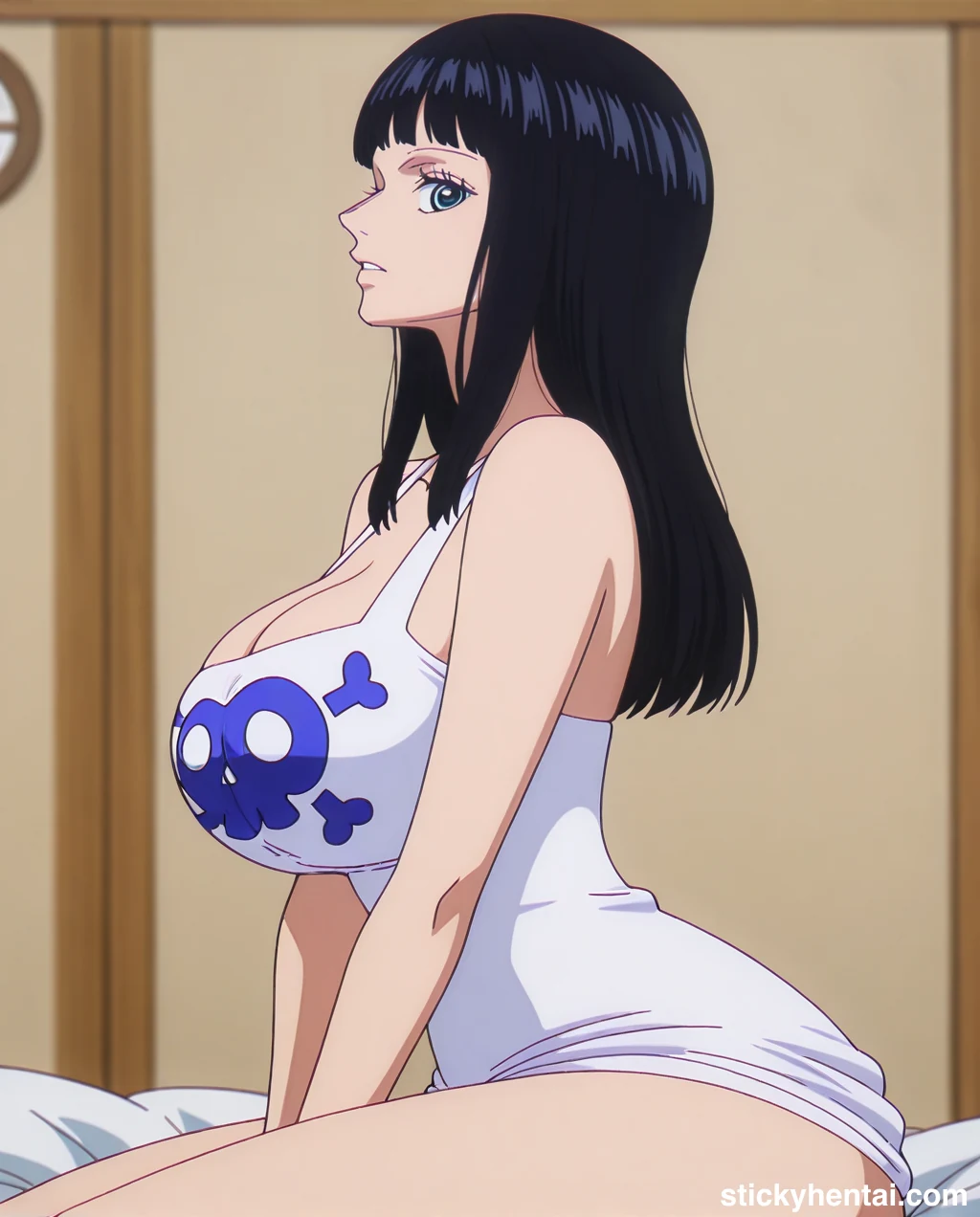 Nico Robin with her new haircut seiza sitting side profile  - Elbaph Arc ( Elbaf ) #nico-robin-elbaph-hentai-33.webp