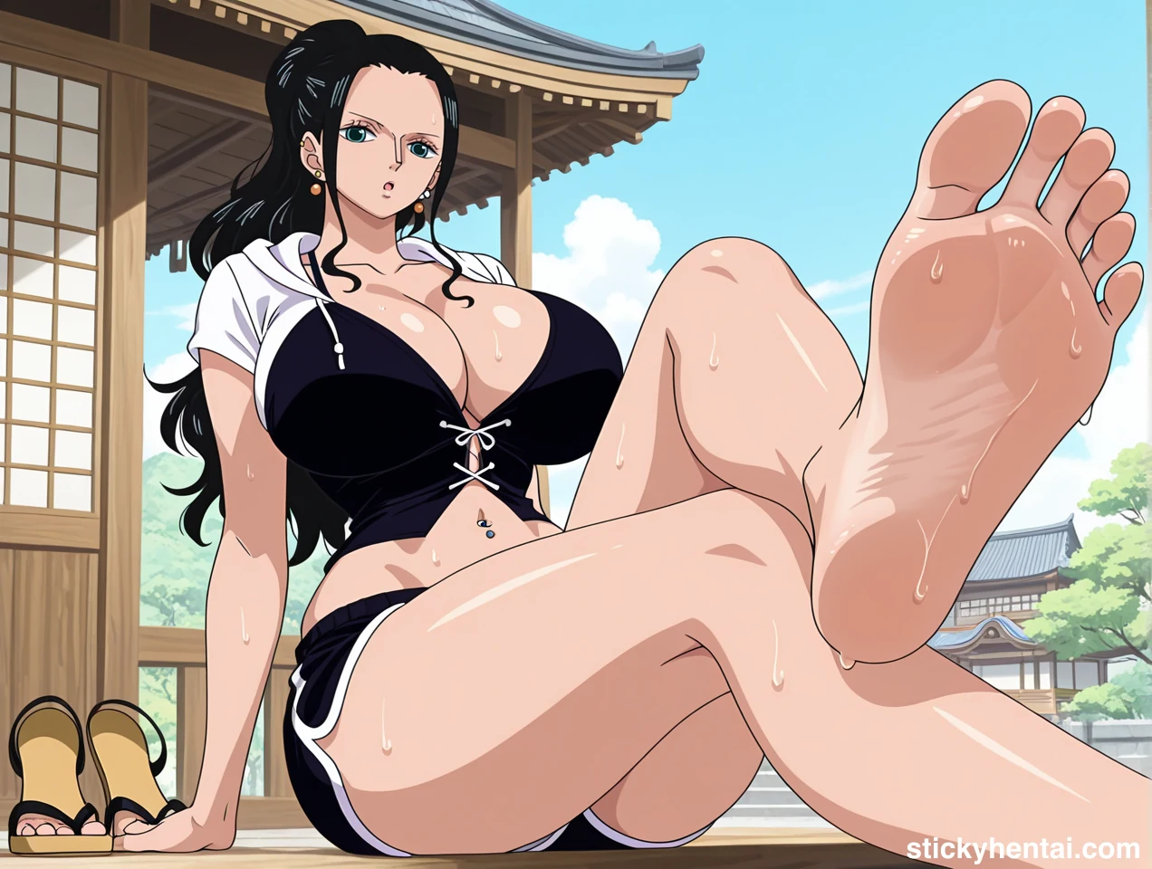 Nico Robin is showing her beautiful feet close up #nico-robin-feet-hentai-12.webp
