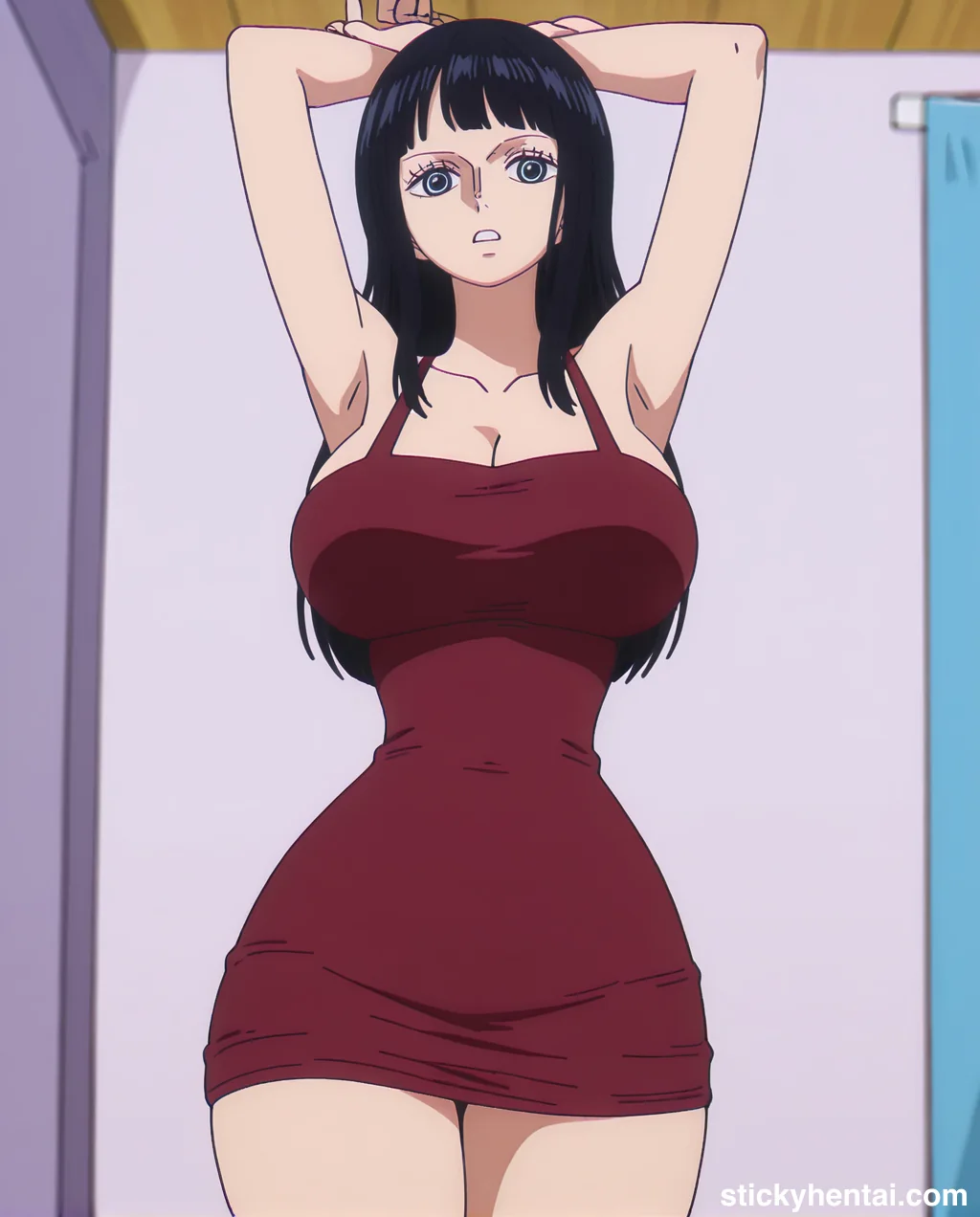 Nico robin outfit at the reunion with Saul on the island of Elbaf part 1 #robin-and-soul-reunion-outfit-hentai-38.webp