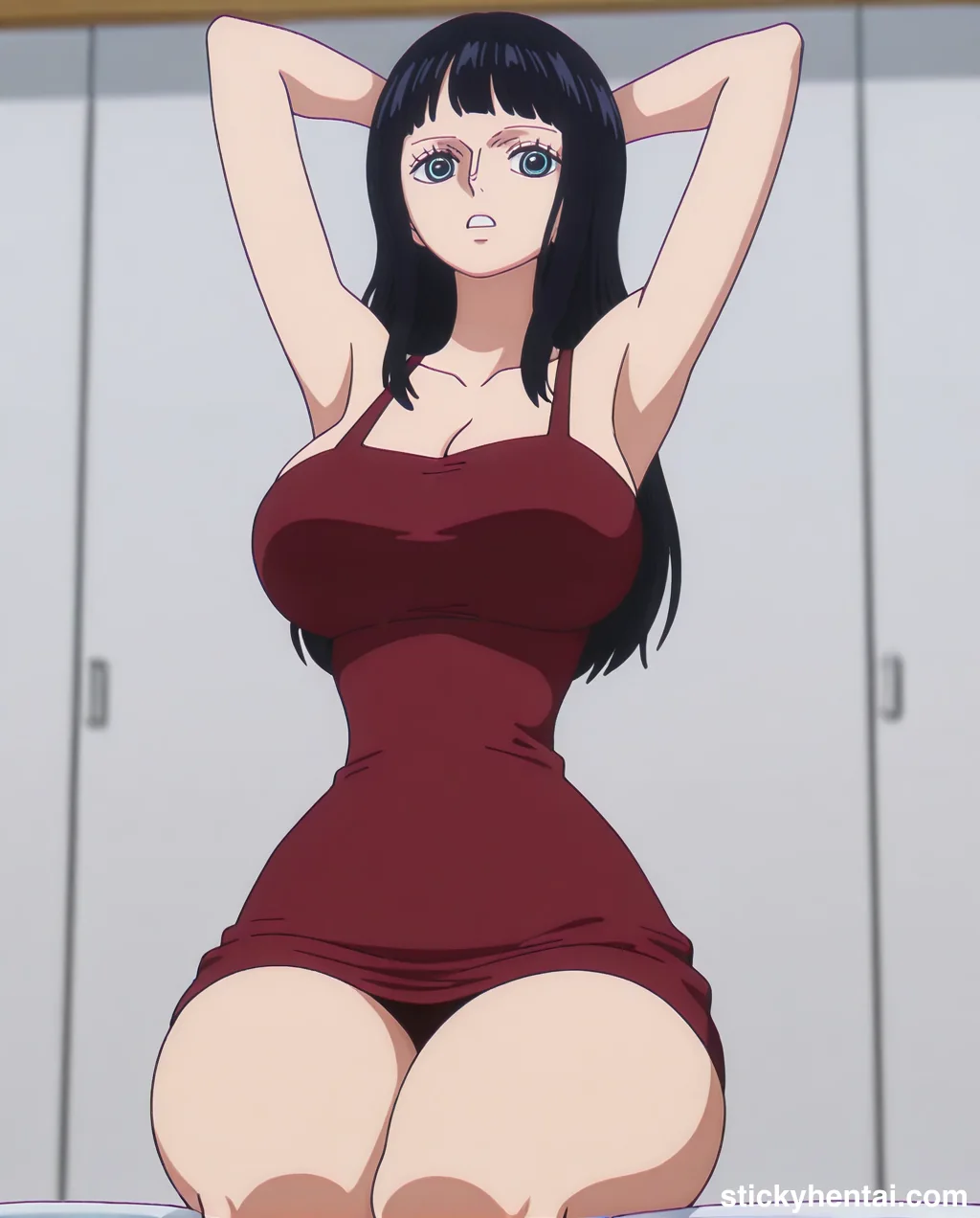 Nico robin outfit at the reunion with Saul on the island of Elbaf part 1 #robin-and-soul-reunion-outfit-hentai-15.webp