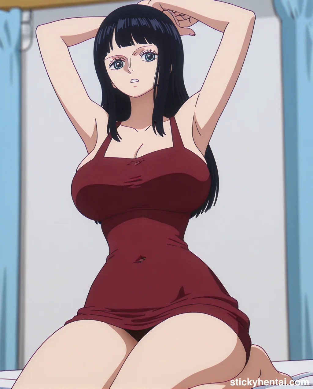 Nico robin outfit at the reunion with Saul on the island of Elbaf part 1 #robin-and-soul-reunion-outfit-hentai-6.webp