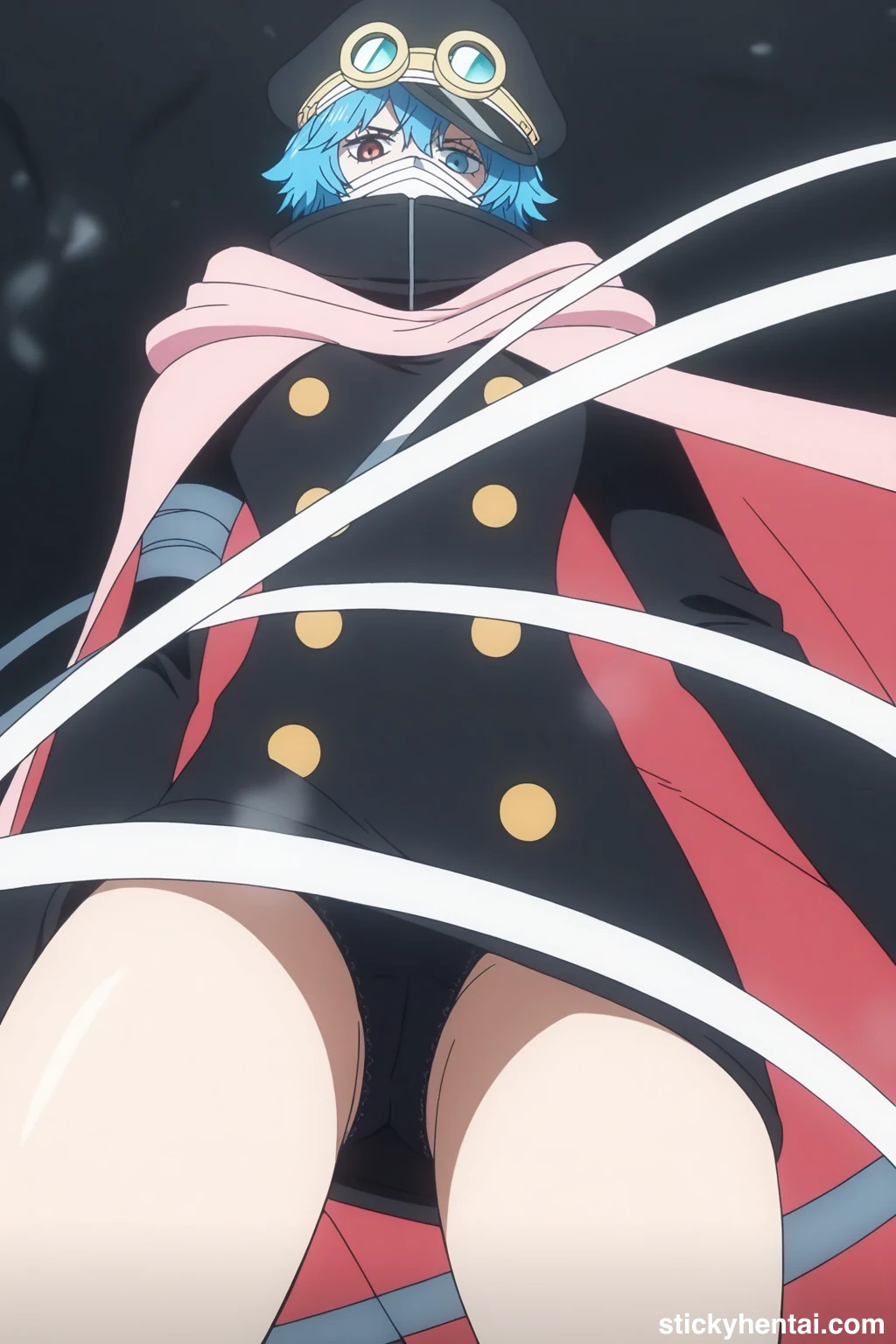 Saint Manmayer Gunko appearance in Elbaf Arc - Low-angle shot focusing on her panties #saint-manmayer-gunko-hentai-14.webp