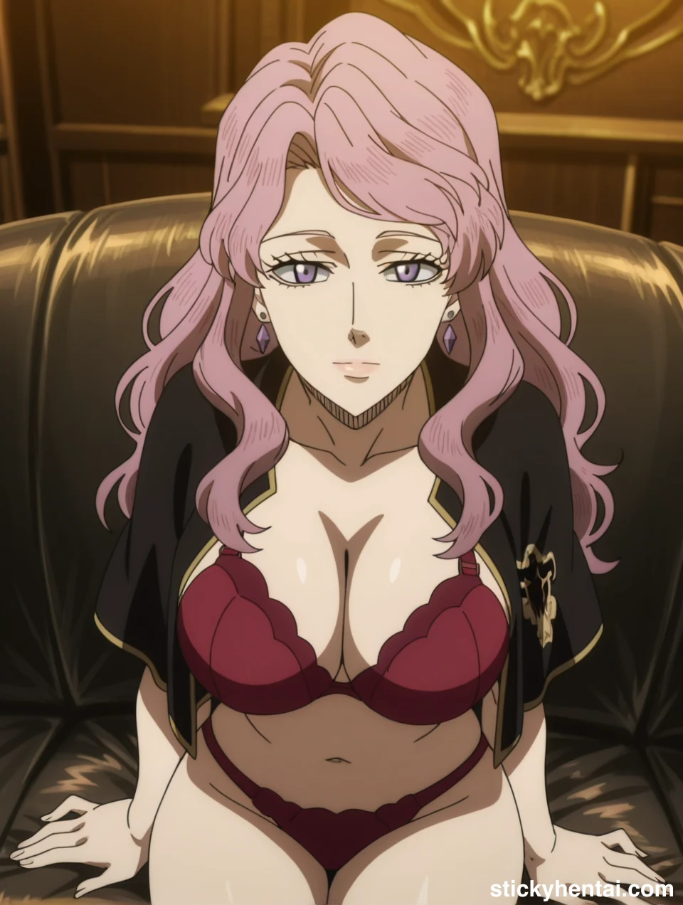 Vanessa Enoteca in her red bikini sitting on a couch #vanessa-enoteca-hentai-15.webp