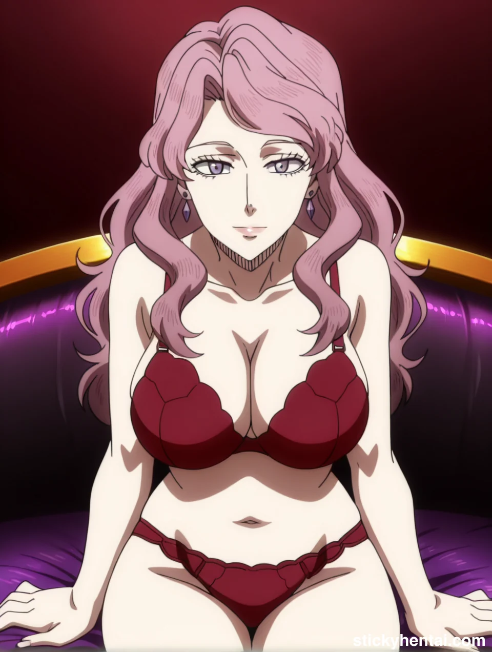 Vanessa Enoteca in her red bikini sitting on a couch #vanessa-enoteca-hentai-13.webp