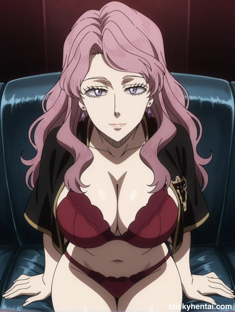 Vanessa Enoteca in her red bikini sitting on a couch #vanessa-enoteca-hentai-14.webp