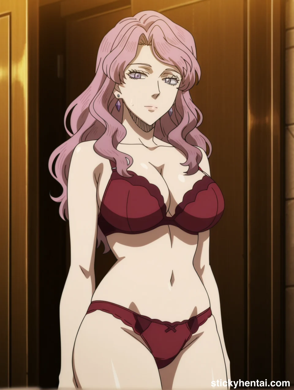 Vanessa Enoteca in her red bikini sitting on a couch #vanessa-enoteca-hentai-9.webp