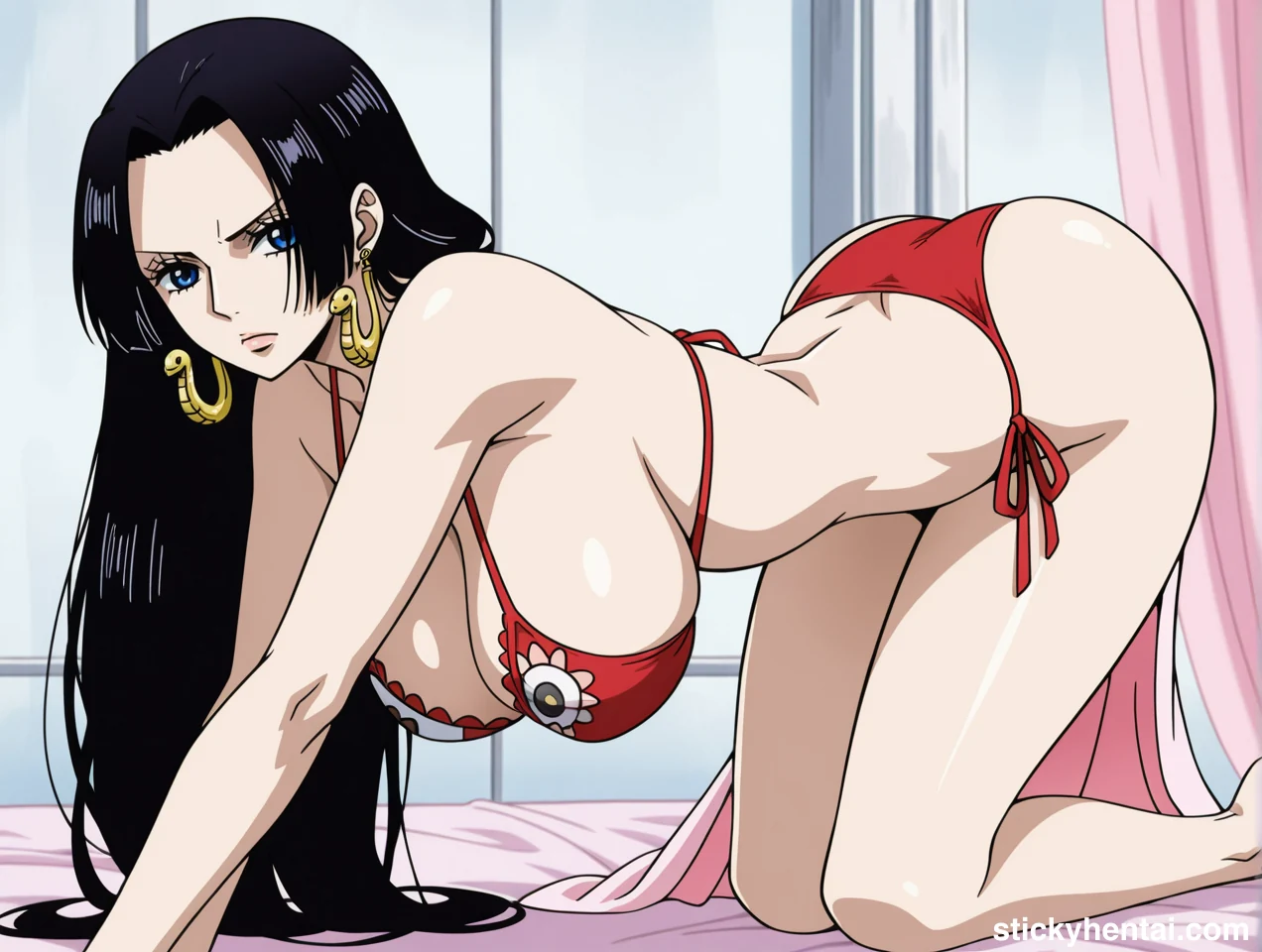 Boa Hancock drops on all fours to show off her beautiful curves #boa-hancock-on-all-fours-hentai-2.webp