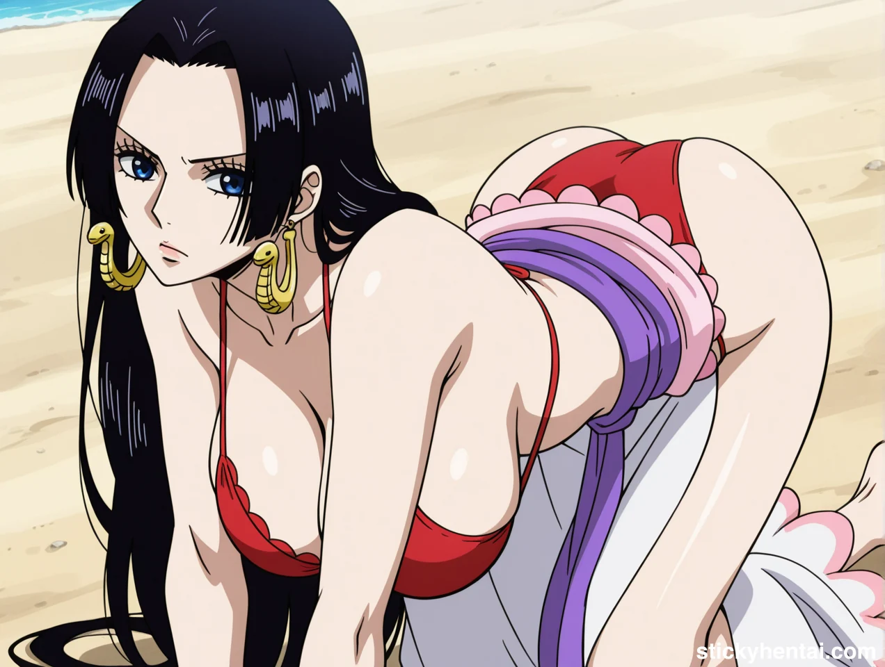 Boa Hancock drops on all fours to show off her beautiful curves #boa-hancock-on-all-fours-hentai-4.webp