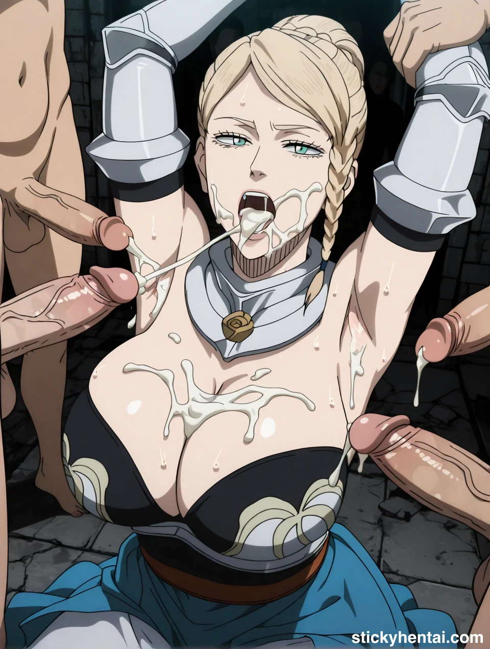 Charlotte Roselei Covered in Cum – Multi-Penis Dungeon Session #charlotte-roselei-facial-gangbang-hentai-6.webp